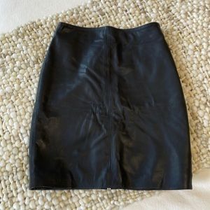 Black leather skirt